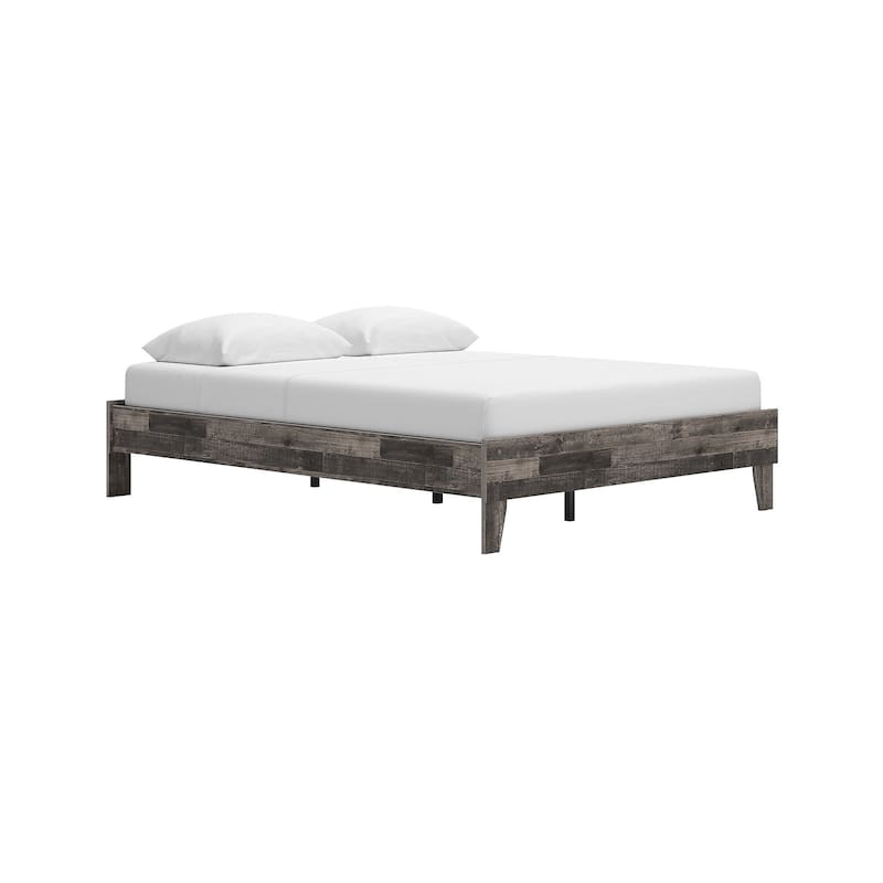 Signature Design by Ashley Neilsville Weathered Woodgrain Platform Bed