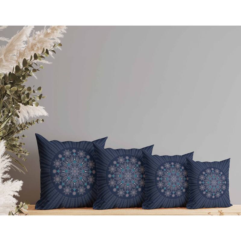 Wisteria Whirl Faux Suede Reversible Throw Pillow Blue and Lavender
