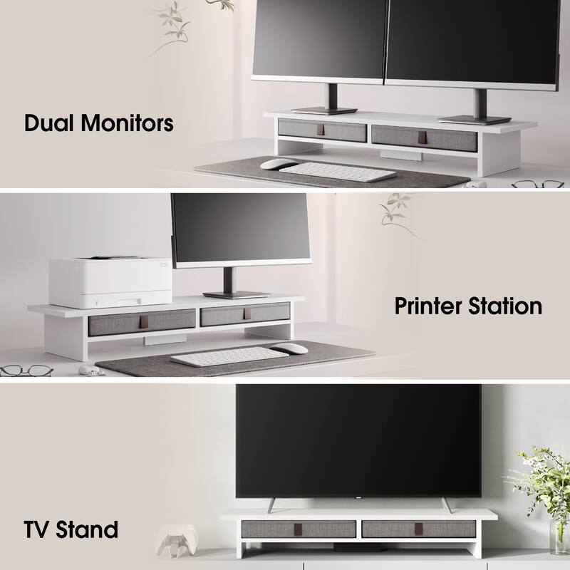 Fenge Dual Monitor Stand, 2 Tiers Monitor Riser for Desk