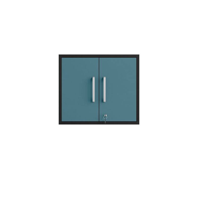 Manhattan Comfort Eiffel Floating Garage Storage Cabinet with Lock and Key