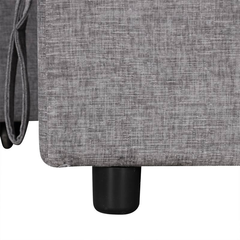 L-shaped Padded Modular Sofa w/Storage Space,USB Ports & Cup Holders