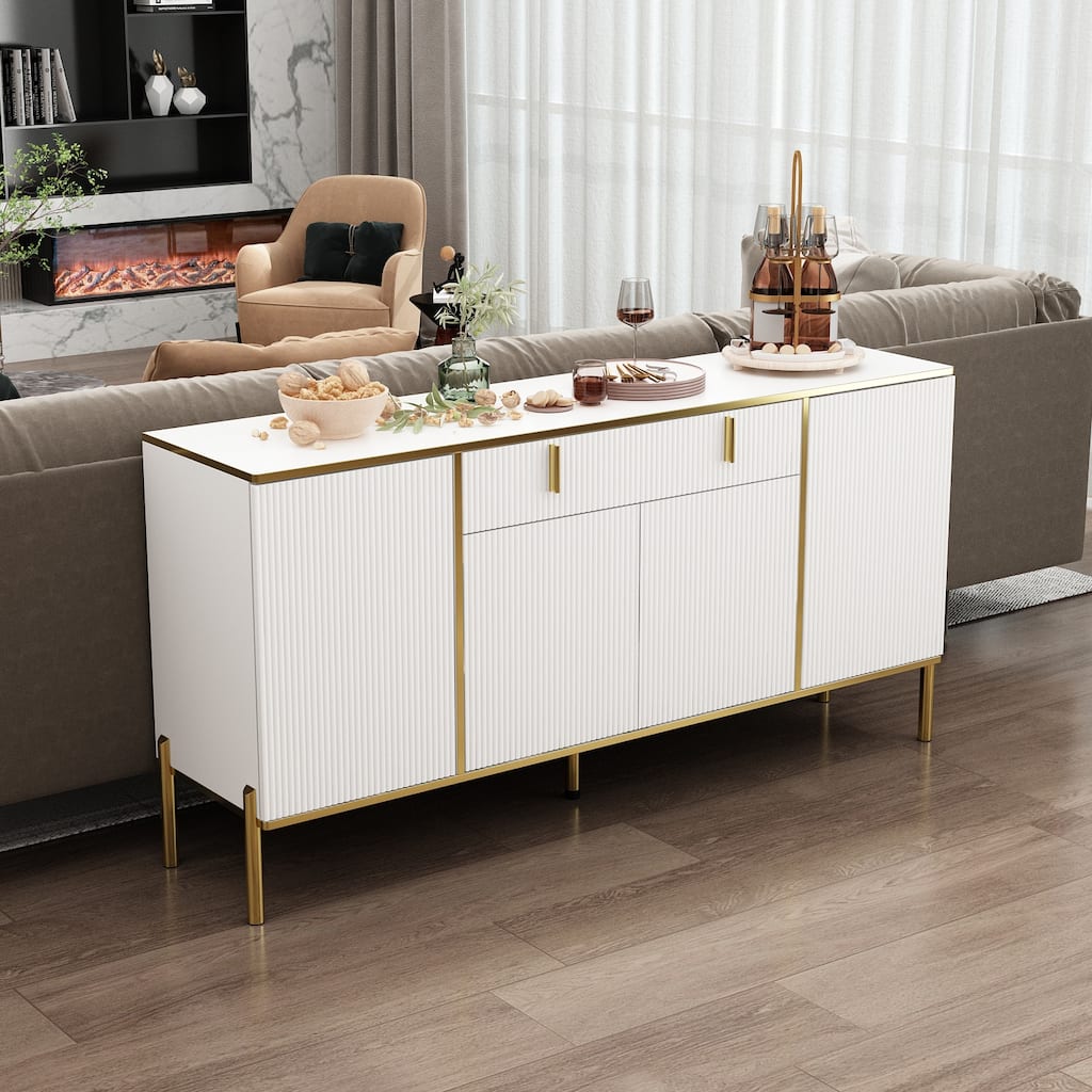 Sideboard Dresser Cabinet Storage Console Televison Table Pop-up Door