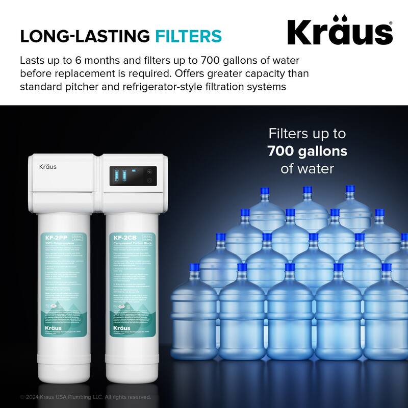 Kraus FS-1001 Purita 2-Stage Under Sink Water Filtration System with