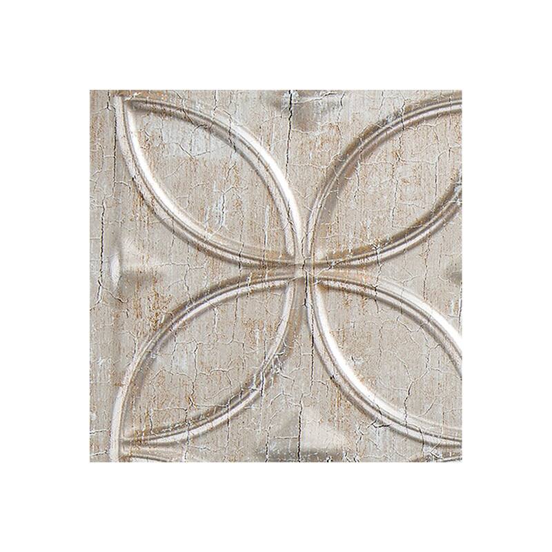 FASÄDE Rings Decorative Vinyl Backsplash Panel - 6x6 Inch Sample - Vintage Metal