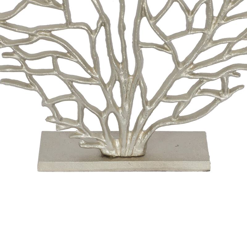Silver Aluminum Metal Coral Decorative Sculpture