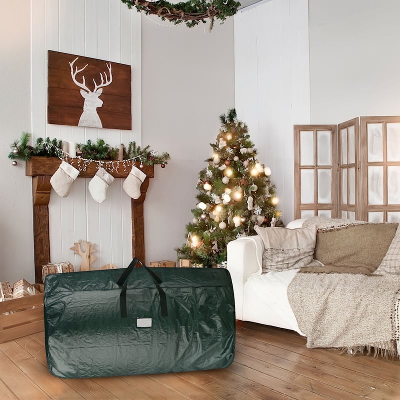 Christmas Tree Storage Bag - Canvas Bag for 7.5-Foot Artificial Trees by Elf Stor (Green)
