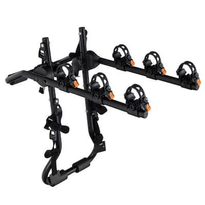 Foldable 3-Bike Carrier Rack for Sedan SUV Hatchback with Safety Straps and Scratch Pads - 28" x 13" x 25" (L x W x H)