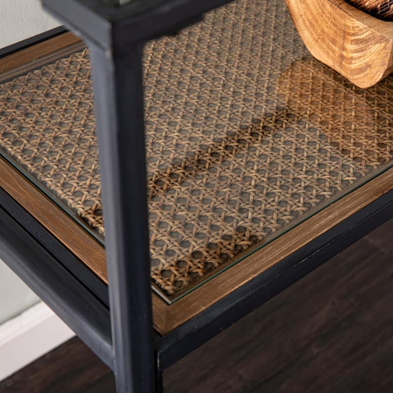 SEI Furniture Blakeston Glass-Top Entryway Table