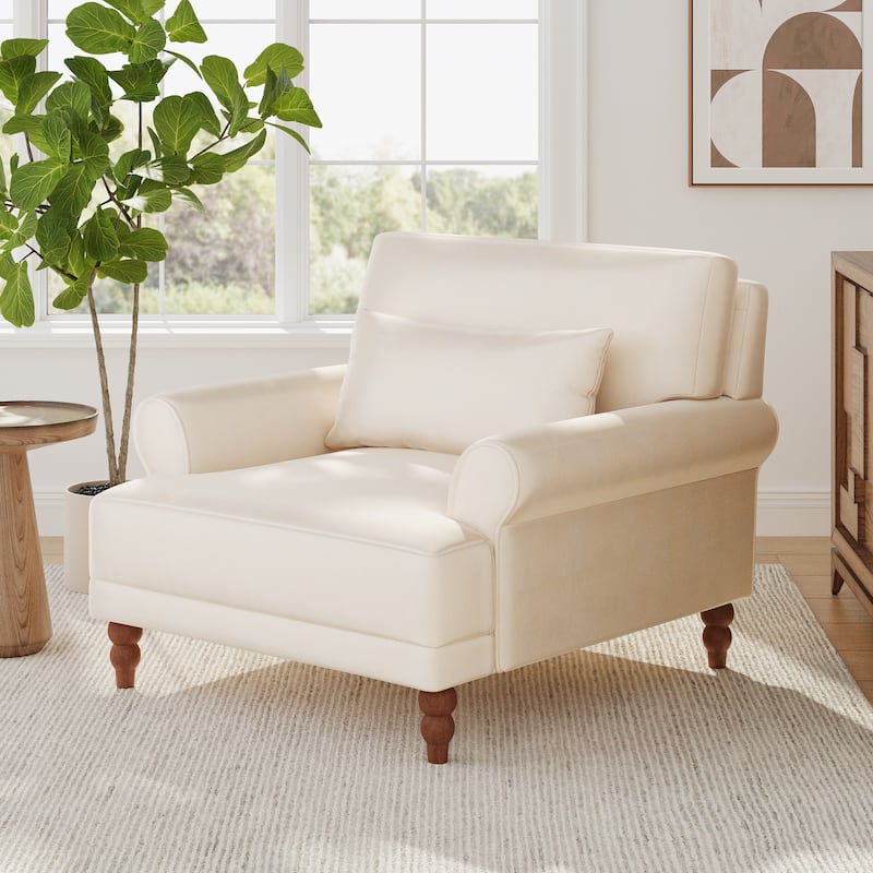 Naci Modern Fabric Accent Chair by Christopher Knight Home - Beige