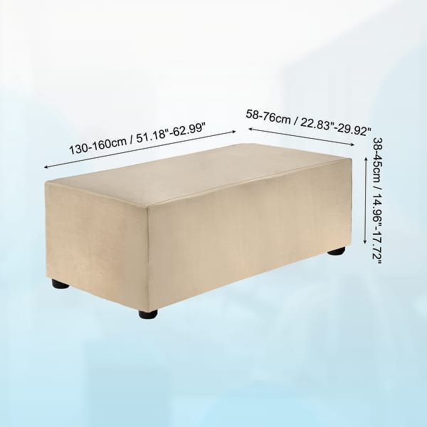 dimension image slide 4 of 52, Stretch Foot Stool Cover Rectangular Square Foot Stool Slipcover