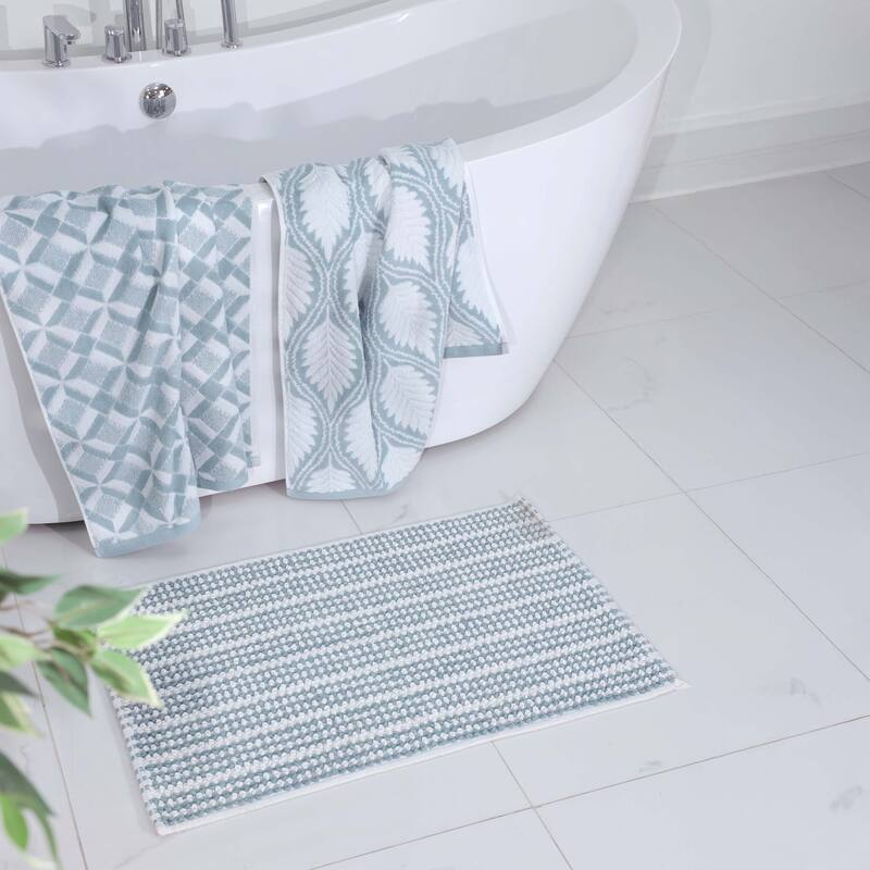 Martex Restore Contrast Stripe 100% Cotton Bath Rug