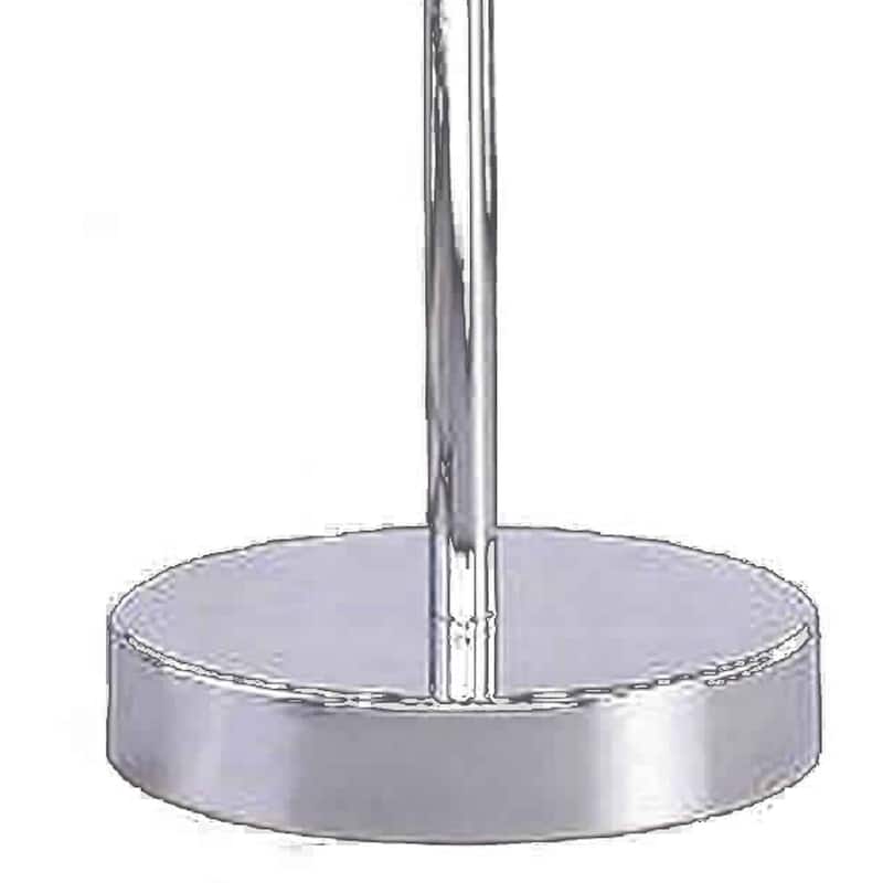 Chandelier Crystal Accented Table Lamp with Tubular Frame, Chrome and Clear