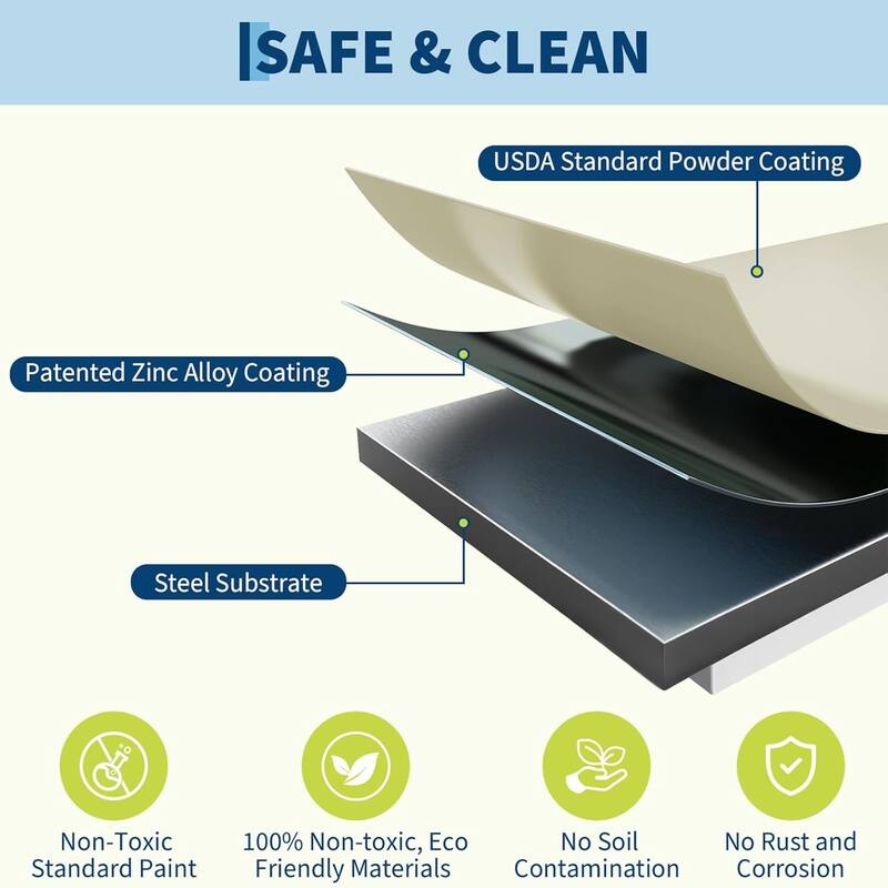 8x4x2FT Galvanized Steel Raised Garden Bed Kit With Anti-cut Strips for Vegetables Herbs and Flowers Beige