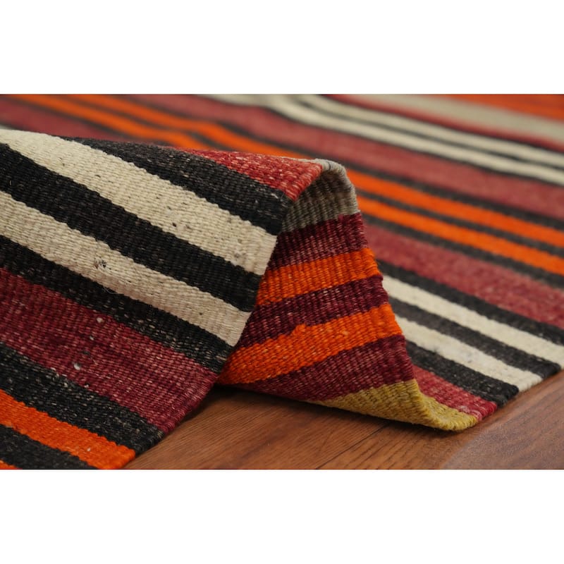 Hand Woven Oriental 100% Wool Carpet Southwestern Geometric Multi-Colored Kilim Area Rug - 7' 0'' X 4' 10''