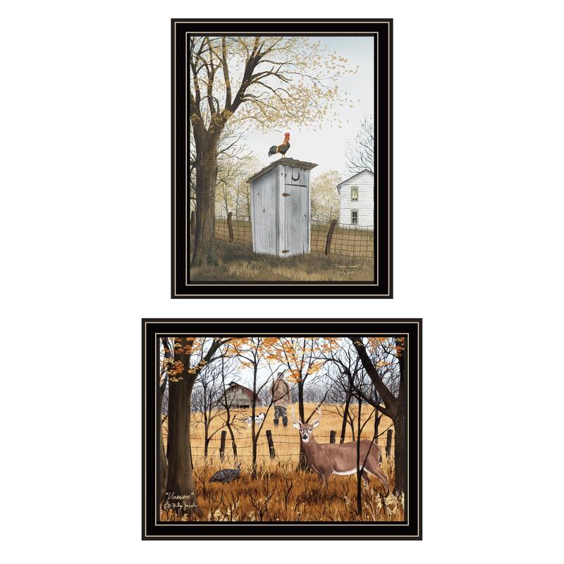 2-Piece Framed Wall Art Set - Country Living, Black Frame