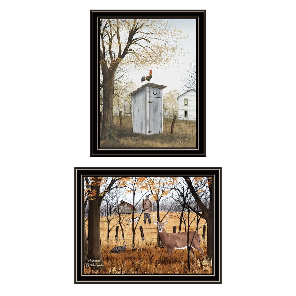 2-Piece Framed Wall Art Set - Country Living, Black Frame