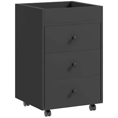 3 Drawer Home Office Storage Cabinet, Office Drawer on Wheels with Removable Tray, Under Desk Printer Stand with Storage