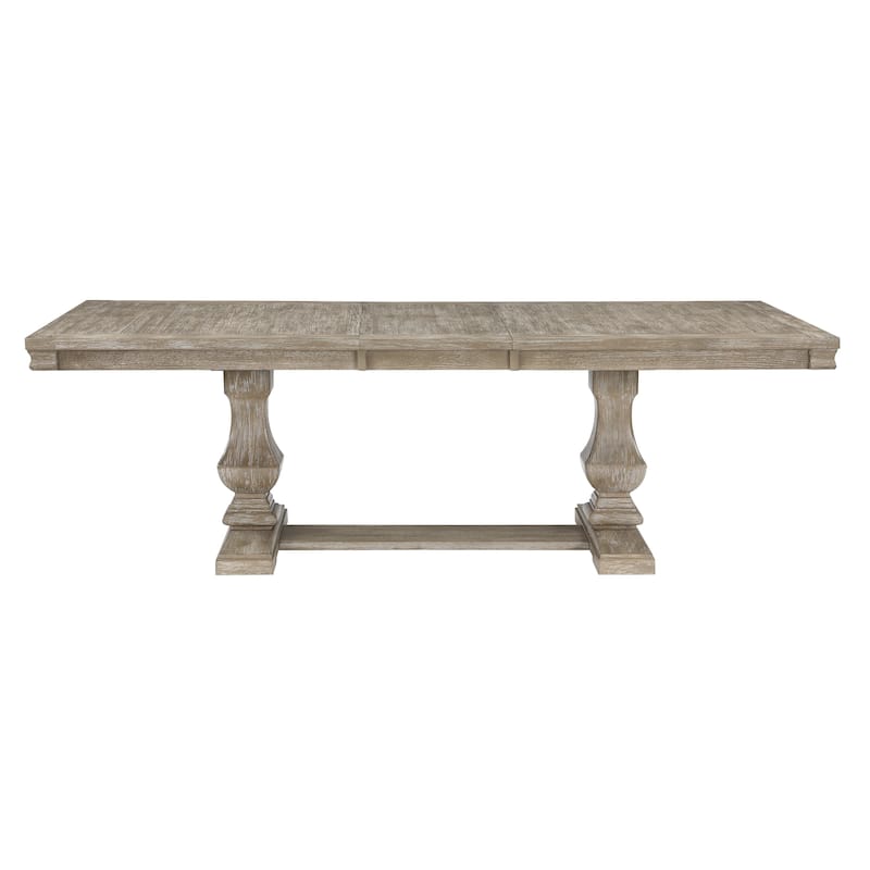 Traditional Dining Furniture Set Extendable Table Bench Side Chairs Wooden Rustic Style