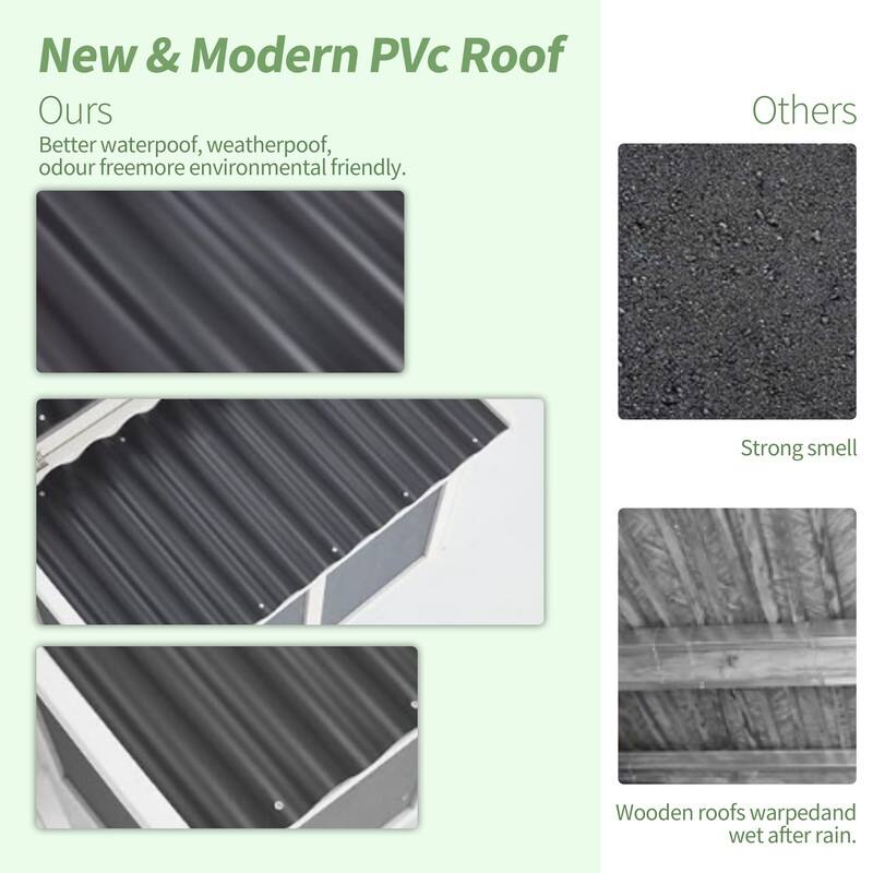 Alvana 122" Wooden Chicken Coops with Locking Nesting Boxes