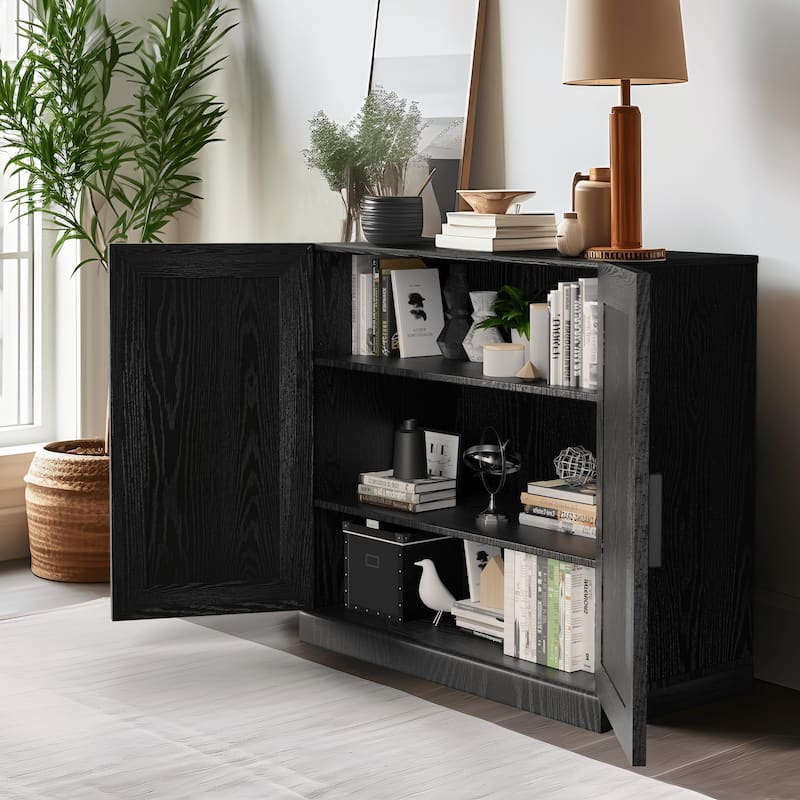 Storage Cabinet with Double Doors and Shelves 31"