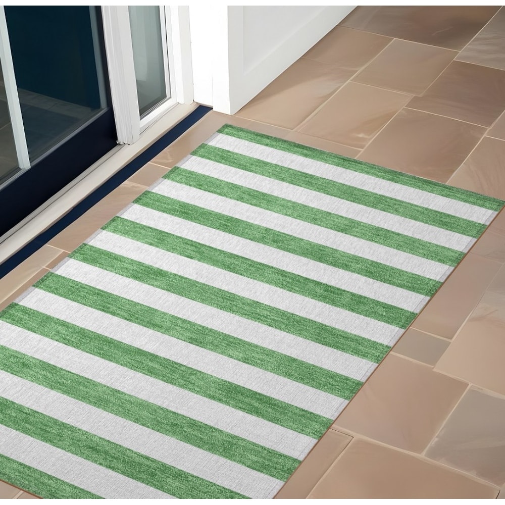 Jalu Stripe Weather Resistant Versatile Elegance Outdoor Rug