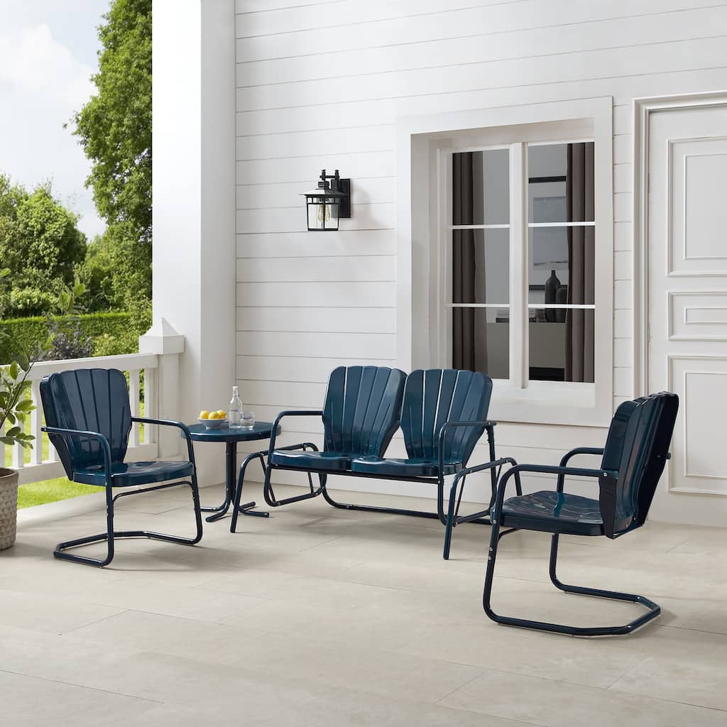 Crosley Ridgeland 4-piece Outdoor Metal Conversation Set - 75"x88"x34.25"