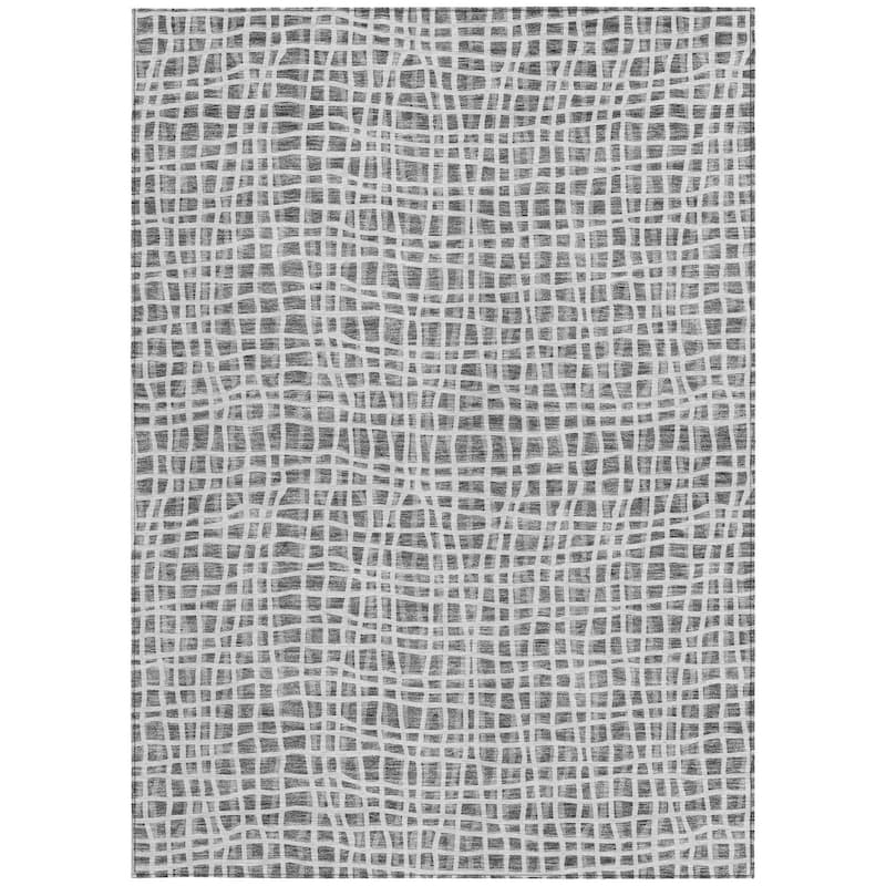 HomeRoots Striped Transitional Rectangle Outdoor Rug