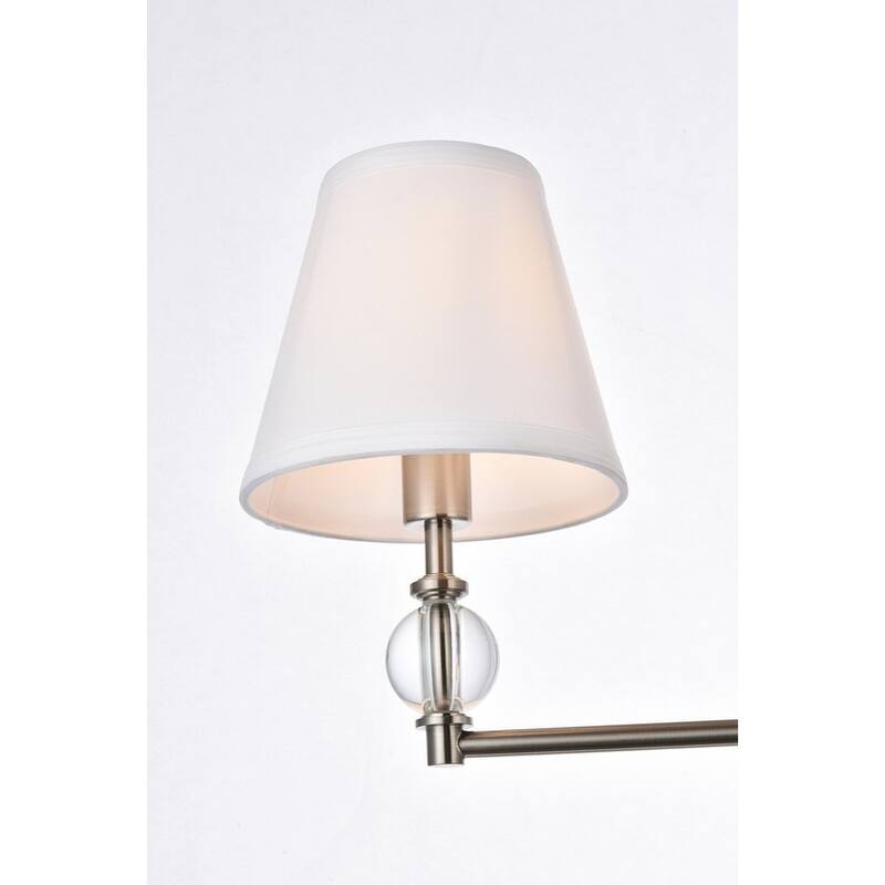 Bella 3 Light Bath Sconce with White Fabric Shade