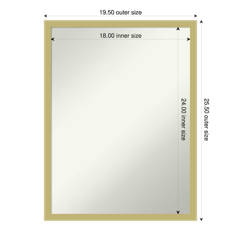 Incline Non-Beveled Wood Framed Bathroom Vanity Wall Mirror - 20 x 26 in - Incline Light Gold