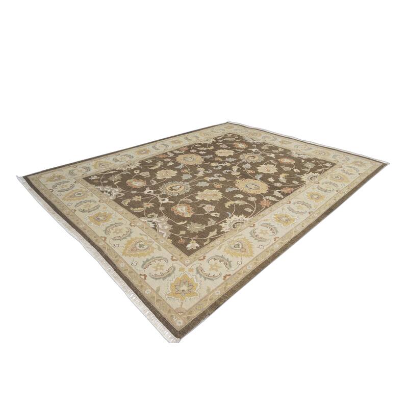 Brown/Ivory Soumak Flatweave Area Rug