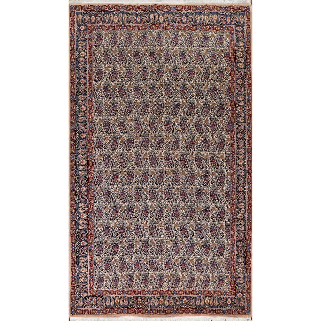 Hand Knotted Oriental Kork Wool Carpet Traditional All-Over Beige & Ivories Tabriz Area Rug - 11' 11'' X 8' 10''