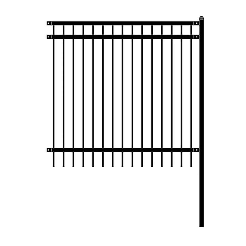 ALEKO Nice Style Unassembled Steel DIY Fence 6' x 6' Black