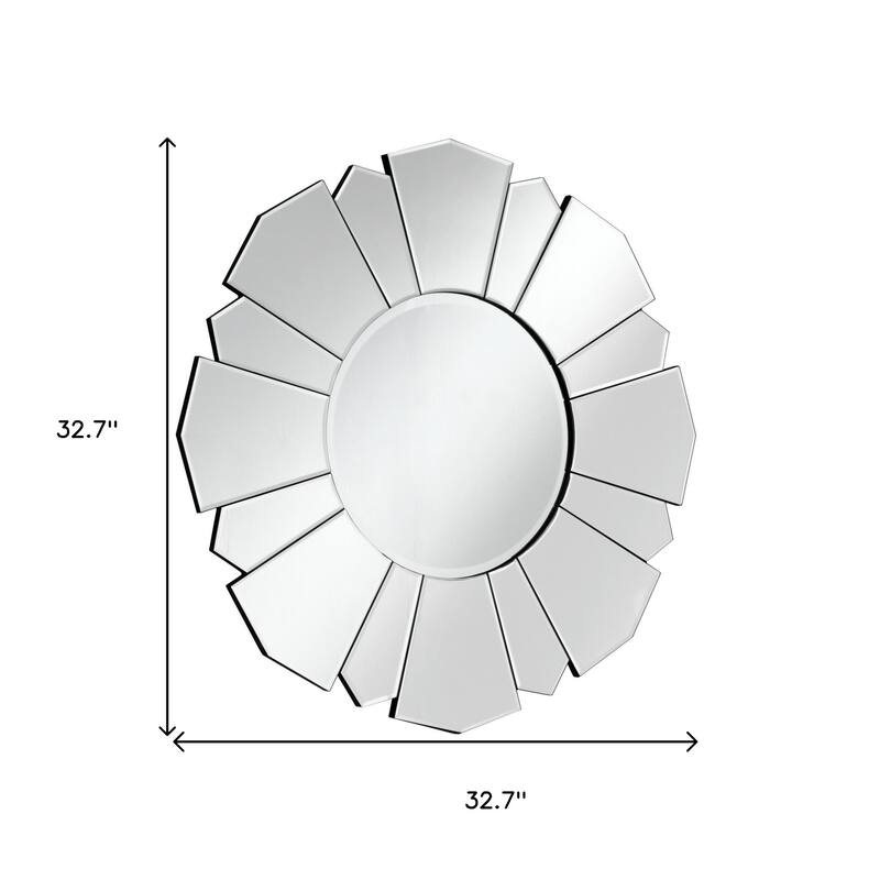 HomeRoots 33" Clear Abstract Unframed Accent Mirror - 32.7' X '32.7' X '0.7