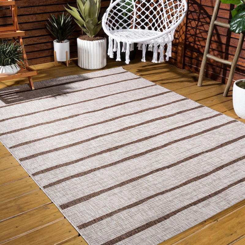 JONATHAN Y Andratx Berber Stripe Indoor/Outdoor Area Rug