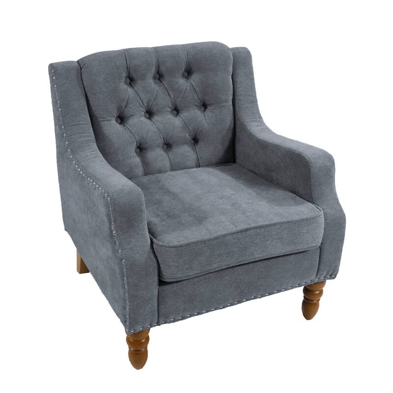 Mid-Century Modern Accent Chair Single Sofa Chair with Solid Wood Legs