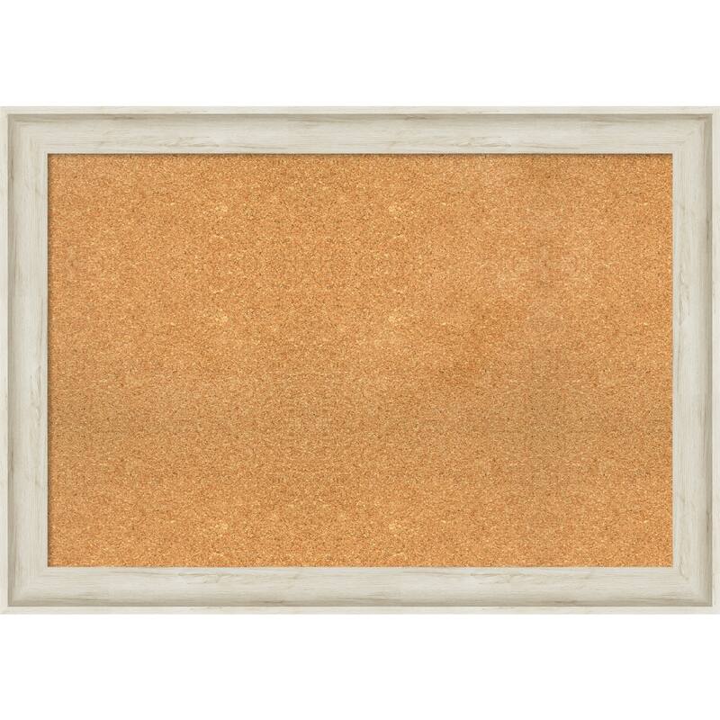 Regal Birch Cream Framed Cork Bulletin Memo Board - 41-Inch x 29-Inch