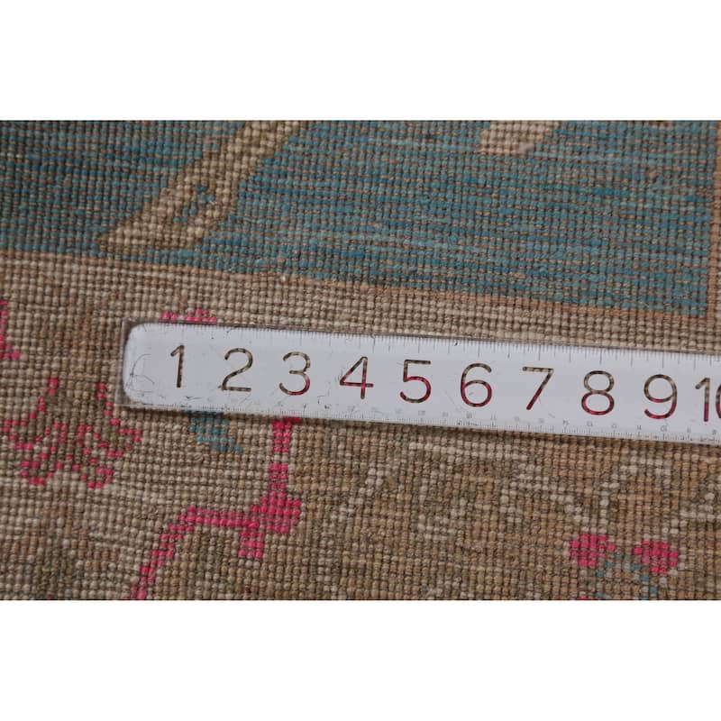 Hand Knotted Oriental 100% Wool Carpet Transitional All-Over Navy Blue & Blues Oushak Runner Rug - 12' 0'' X 2' 11''