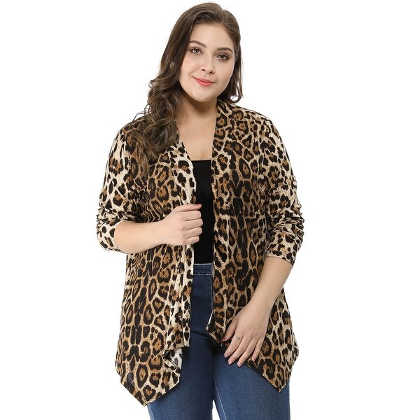 cheetah cardigan plus size