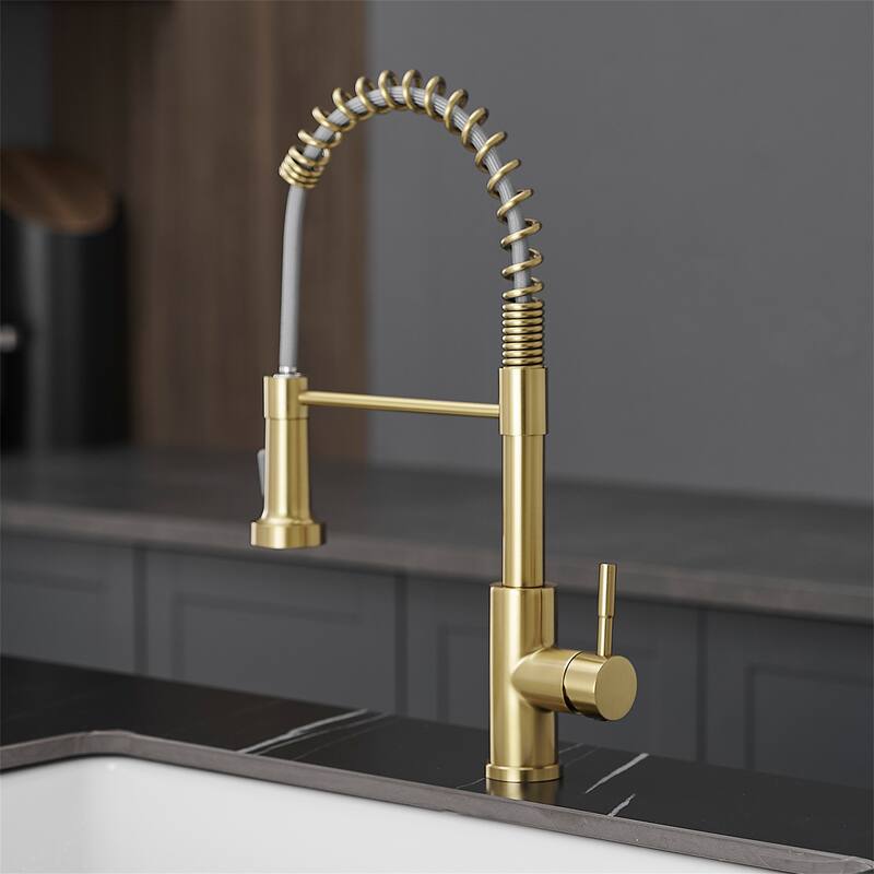 Kitchen Faucet with Pull Down Sprayer Single Handle - Brushed Gold