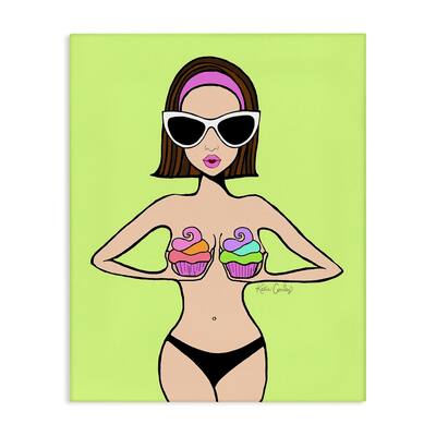 Stupell Glam Summer Gal & Cupcakes Canvas Wall Art Design By Katie Conley
