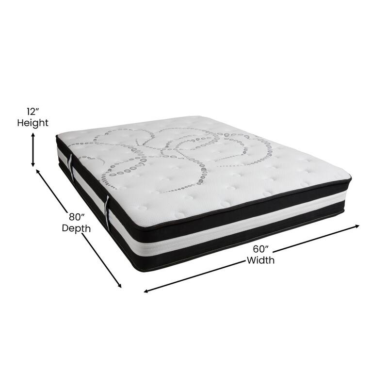 12" Hybrid Pocket Spring Mattress, Mattress in a Box - Premium Mattress