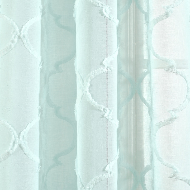 Lush Decor Avon Trellis Grommet Sheer Window Curtain Panel Pair