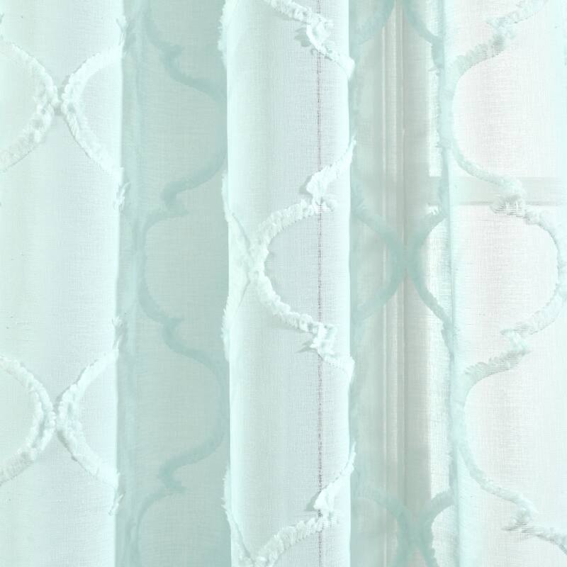 Lush Decor Avon Trellis Grommet Sheer Window Curtain Panel Pair
