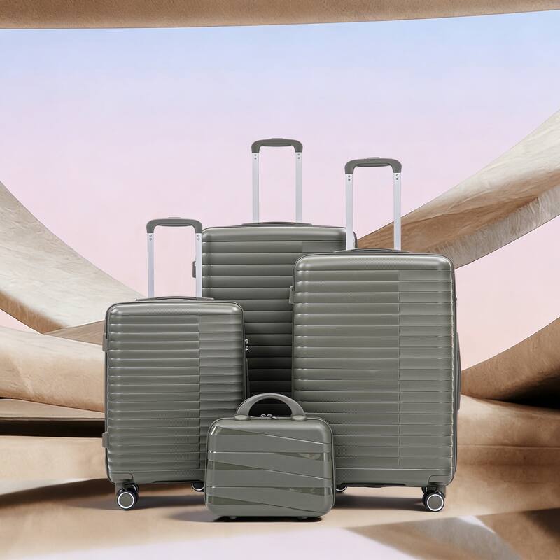 14IN 20IN 24IN 28IN 4 pcs/set in PP Spinner Wheel Luggage, Carry on Suitcase, Iron Pull Rod, Combination Password Lock