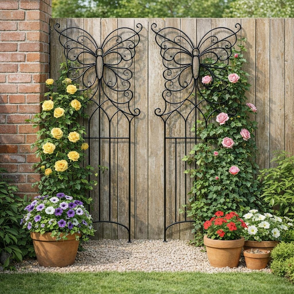 Hanging Trellis Single ハンギングトレリスシングル　庭手入 Hanging Tree Trellis with Pot Holders - Overstock - 35692773