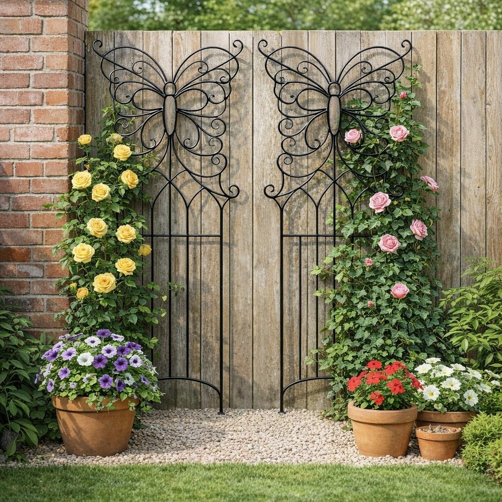 67" Butterfly Garden Trellis for Climbing Plants