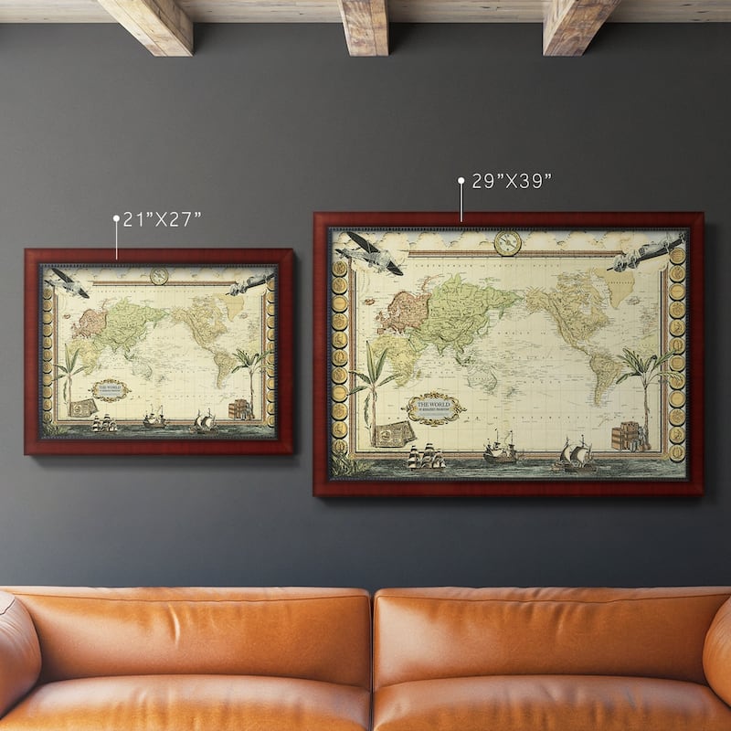 Adventure Map Premium Framed Canvas- Ready to Hang - Bed Bath & Beyond ...