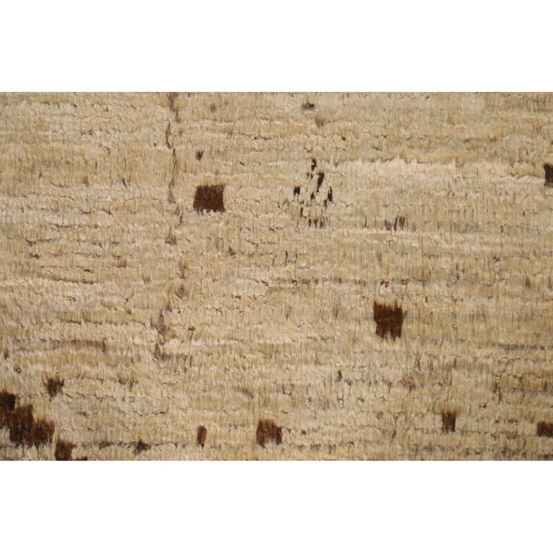 Hand Knotted Oriental 100% Wool Carpet Modern Tribal Beige & Ivories Moroccan Area Rug - 7' 10'' X 5' 9''