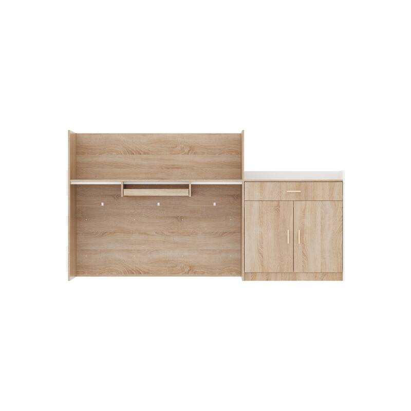 Contemporary Office Reception Desk with Keyboard Drawer Table