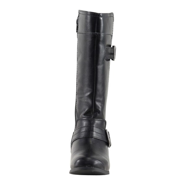 Kids Nine West Girls Emiliah Mid-Calf Zipper Riding Boots